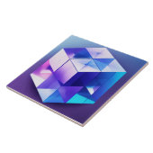 Blauw en violet 3D Tegeltje (Zijkant)