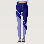 Blauw en violet diagonaal leggings (Voorkant)