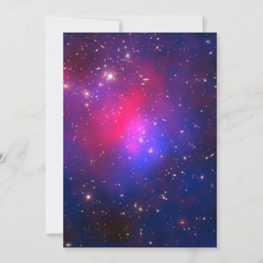 Blauw en warm roze galaxy Cluster Cosmic Wedding Kaart (Achterkant)