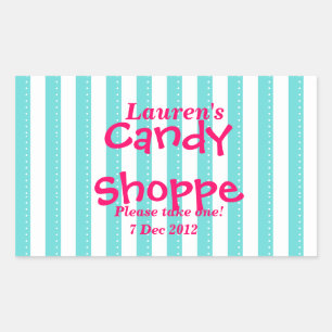 blauw en warm roze Snoep Shoppe Sticker