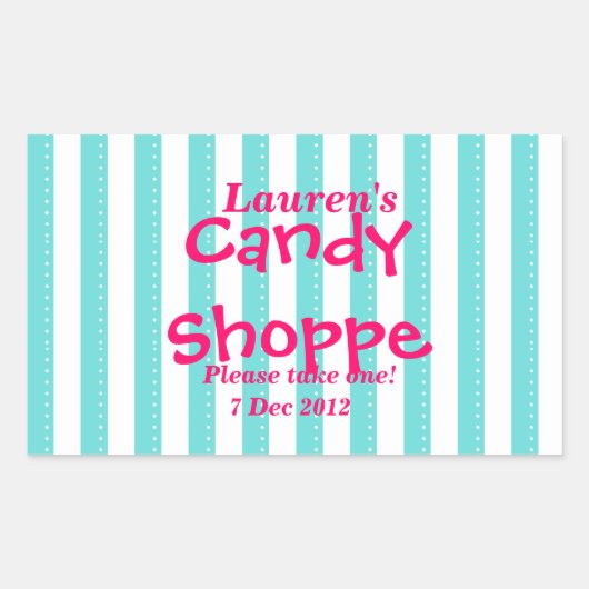 blauw en warm roze Snoep Shoppe Sticker (Voorkant)