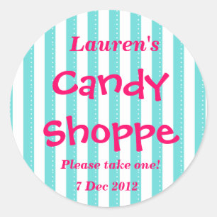 blauw en warm roze Snoep Shoppe Sticker