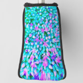 Blauw en warm roze Succulent Sedum Flowers Detail Golfheadcover (Draai 90)