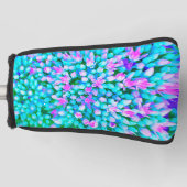 Blauw en warm roze Succulent Sedum Flowers Detail Golfheadcover (Voorkant)