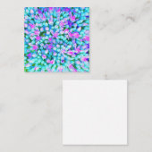 Blauw en warm roze Succulent Sedum Flowers Detail Kortingskaartje (Voorkant / Achterkant)