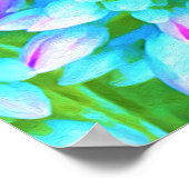 Blauw en warm roze Succulent Sedum Flowers Detail Poster (Hoek)
