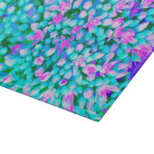 Blauw en warm roze Succulent Sedum Flowers Detail Snijplank (Hoek)