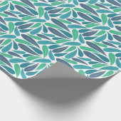 blauw en waterig folieontwerp cadeaupapier (Hoek)