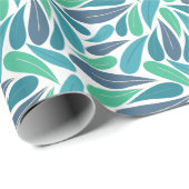 blauw en waterig folieontwerp cadeaupapier (Rol Hoek)