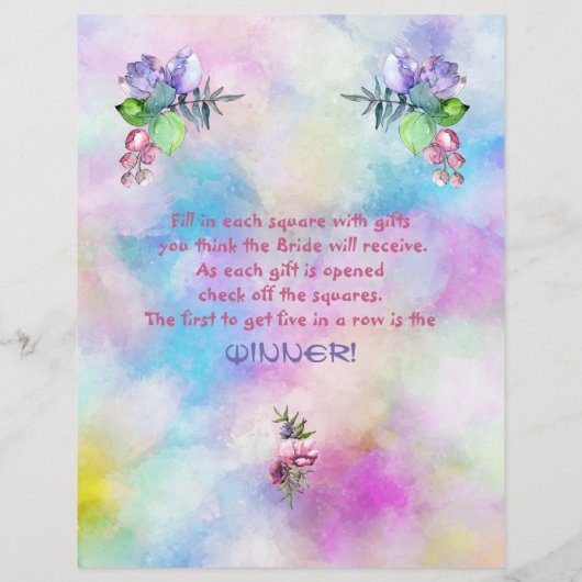 Blauw en Waterverf het Vrijgezellenfeest Bingo van Flyer (Achterkant)