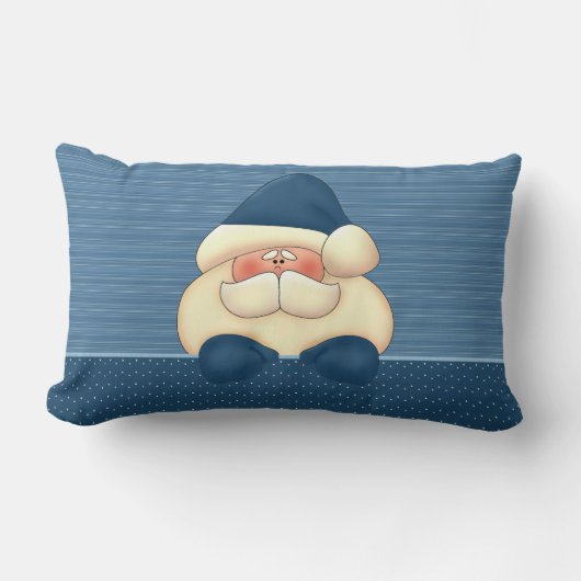 Blauw en Winter White Santa omkeerbaar Kussen (Voorkant)