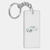 Blauw en wit 1955 Chevy Bel Air Drawing Acryl Sleutelhanger (Voorkant Links)