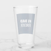 Blauw en Wit #1 Papa Forever Vaderdag Gift Glas (Achterkant)