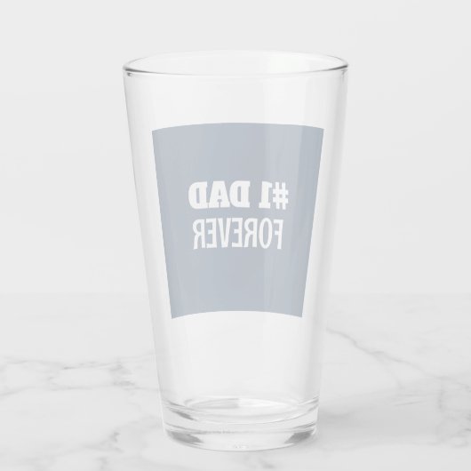 Blauw en Wit #1 Papa Forever Vaderdag Gift Glas (Achterkant)