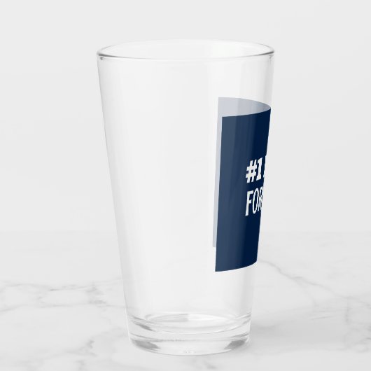 Blauw en Wit #1 Papa Forever Vaderdag Gift Glas (Rechts)