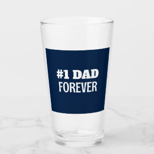 Blauw en Wit #1 Papa Forever Vaderdag Gift Glas