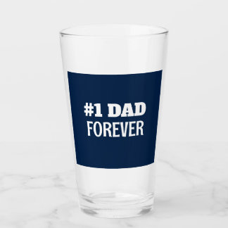 Blauw en Wit #1 Papa Forever Vaderdag Gift Glas