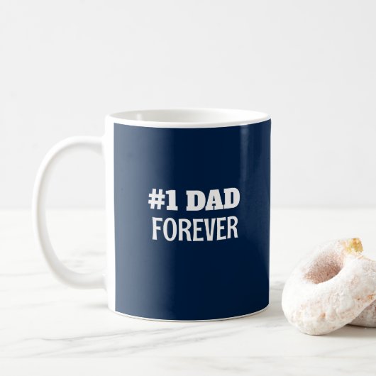 Blauw en Wit #1 Papa Forever Vaderdag Gift Koffiemok (Met donut)