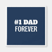 Blauw en Wit #1 Papa Forever Vaderdag Gift Magneet (Voorkant)