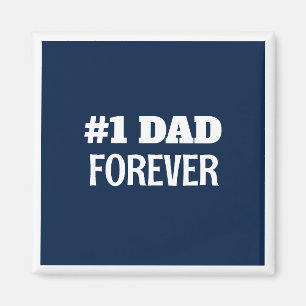 Blauw en Wit #1 Papa Forever Vaderdag Gift Magneet