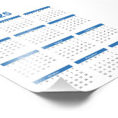 Blauw en Wit 2025 jaar in een oogopslag Foto Afdruk (Hoek)