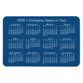 Blauw en Wit 2025 Kalender met aangepaste tekst Magneet (Horizontaal)