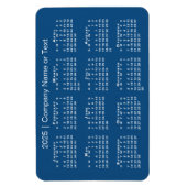 Blauw en Wit 2025 Kalender met aangepaste tekst Magneet (Verticaal)
