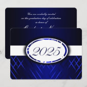 Blauw en wit 2025 Uitnodigingen (Voorkant / Achterkant)