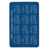 Blauw en Wit 2026 Kalender met aangepaste tekst Magneet (Verticaal)