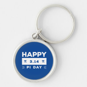 Blauw en Wit 3.14 Gelukkige Pi-dag Sleutelhanger