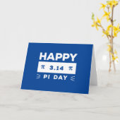 Blauw en wit 3.14 Happy PI Day Kaart (Gele Bloem)