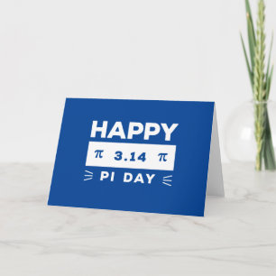 Blauw en wit 3.14 Happy PI Day Kaart