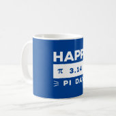 Blauw en wit 3.14 Happy PI Day Koffiemok (Voorkant links)