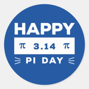 Blauw en wit 3.14 Happy PI Day Ronde Sticker