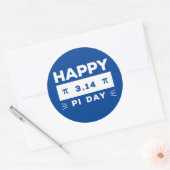 Blauw en wit 3.14 Happy PI Day Ronde Sticker (Envelop)