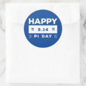 Blauw en wit 3.14 Happy PI Day Ronde Sticker (Tas)