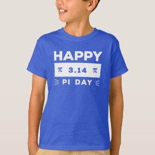 Blauw en wit 3.14 Happy PI Day T-shirt
