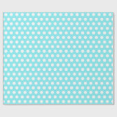 Blauw en wit 50ste verjaardag Polka Dots Cadeaupapier (Vlak)