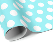 Blauw en wit 50ste verjaardag Polka Dots Cadeaupapier (Rol Hoek)