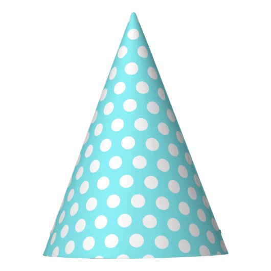 Blauw en wit 50ste verjaardag Polka Dots Feesthoedjes (Voorkant)