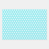 Blauw en wit 50ste verjaardag Polka Dots Inpakpapier Vel (Voorkant)
