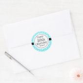 Blauw en wit 50ste verjaardag Polka Dots Ronde Sticker (Envelop)