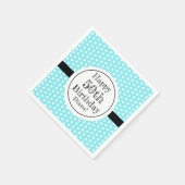 Blauw en wit 50ste verjaardag Polka Dots Servet (Hoek)