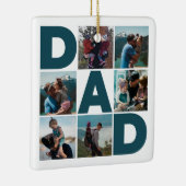 Blauw en wit 6 Foto Collage Pap Keramisch Ornament (Rechts)