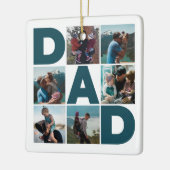 Blauw en wit 6 Foto Collage Pap Keramisch Ornament (Links)