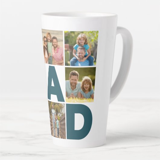 Blauw en wit 6 Foto Collage Pap Latte Mok (Rechterhoek)