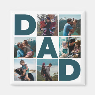 Blauw en wit 6 Foto Collage Pap Magneet