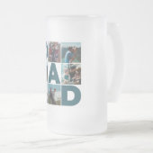 Blauw en wit 6 Foto Collage Pap Matglas Bierpul (Voorkant rechts)