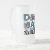 Blauw en wit 6 Foto Collage Pap Matglas Bierpul (Voorkant links)