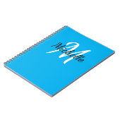 Blauw en wit aangepast monogram Cute Notitieboek (Linkerzijde)